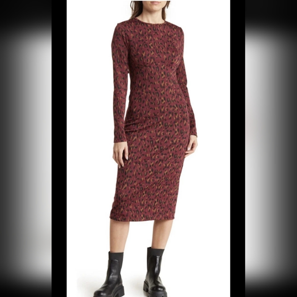 Walter Baker Shaina Dress in Dali Leopard Knit (Best Fits A Size Sm)